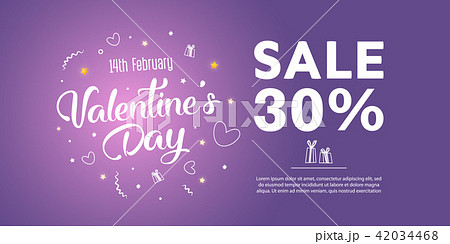 Valentine's Day Sale banner template design.  42034468