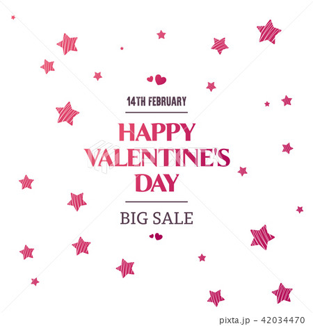 Valentine's day sale text with gift. 42034470