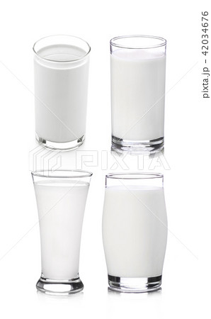 Glass of milk isolated on white background Glass of milk isolated on white background 42034676