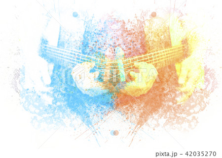 Abstract colorful guitar on watercolor painting. Abstract colorful guitar on watercolor painting. 42035270