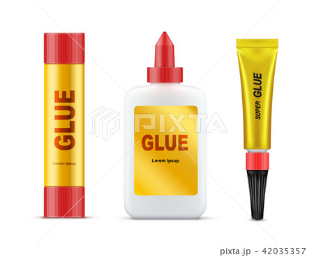 Various glues tubes realistic template set 42035357