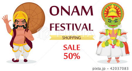 Kathakali dancer. Happy Onam festival Kathakali dancer. Happy Onam festival 42037083