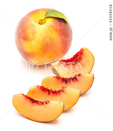 Fresh peach isolated on white 42038418