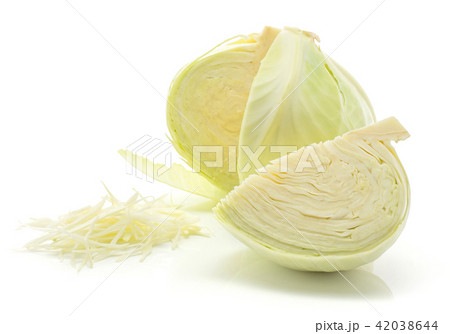 Raw white cabbage isolated on white Raw white cabbage isolated on white 42038644