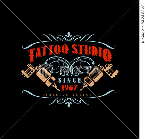 Tattoo studio logo design premium estd 1987,... - Stock Illustration  [42038707] - PIXTA