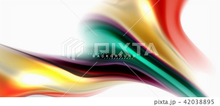 Fluid liquid mixing colors concept on light grey background, curve flow, trendy abstract layout Fluid liquid mixing colors concept on light grey background, curve flow, trendy abstract layout 42038895