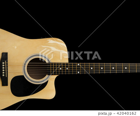 Electro Acoustic Guitar isolated on black background. 42040162