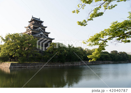 広島城 天守閣 城跡 濠 石垣  42040787