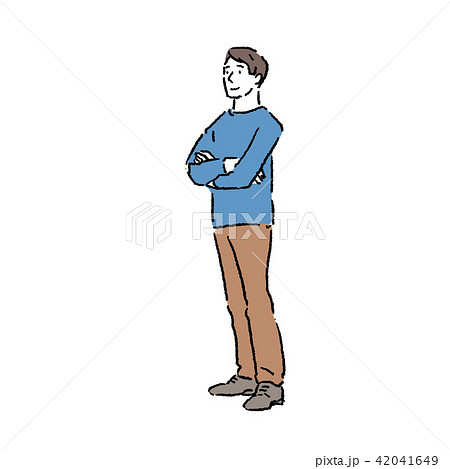 腕を組む 男性 一人 全身 イラストのイラスト素材 腕を組む 男性 一人 全身 イラストのイラスト素材