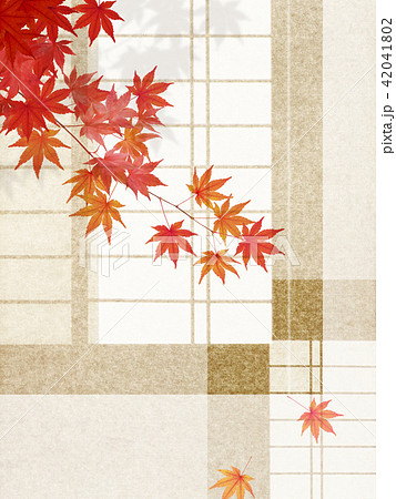 和-背景-障子-ふすま-紅葉 和-背景-障子-ふすま-紅葉 42041802
