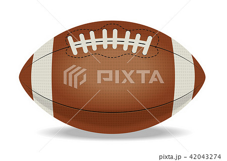アメリカンフットボールのボール 横 リアルイラスト ベクターデータのイラスト素材