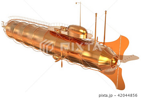 Golden Fantasy Airship Zeppelin Dirigible Balloon  42044856