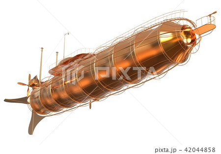 Golden Fantasy Airship Zeppelin Dirigible Balloon  42044858