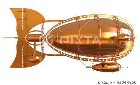 Golden Fantasy Airship Zeppelin Dirigible Balloon Golden Fantasy Airship Zeppelin Dirigible Balloon 42044860