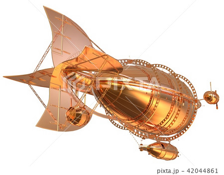Golden Fantasy Airship Zeppelin Dirigible Balloon  42044861