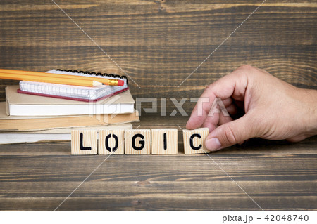 Logic. Wooden letters on the office desk 42048740