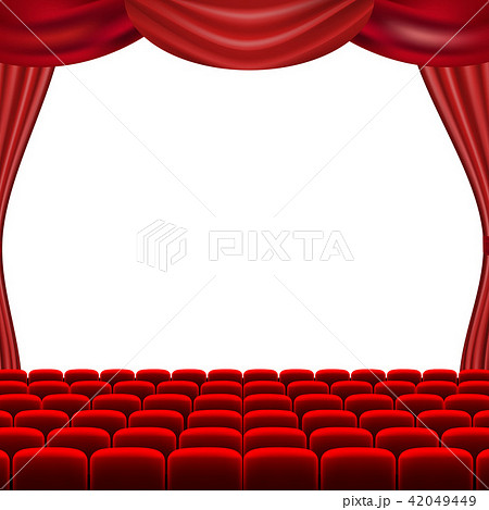 Cinema Screen With Red Curtainsのイラスト素材