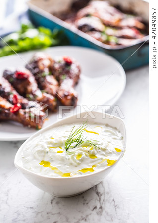 Greek dip sauce or dressing tzatziki Greek dip sauce or dressing tzatziki 42049857