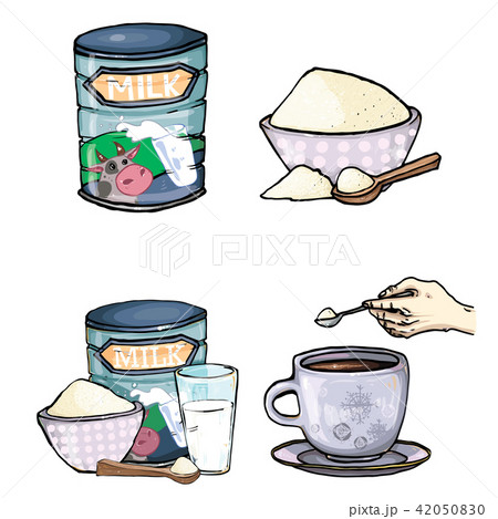 set of cartoon illustration of milk powder 42050830
