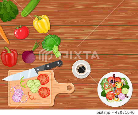 Dining table with vegetables 42051646