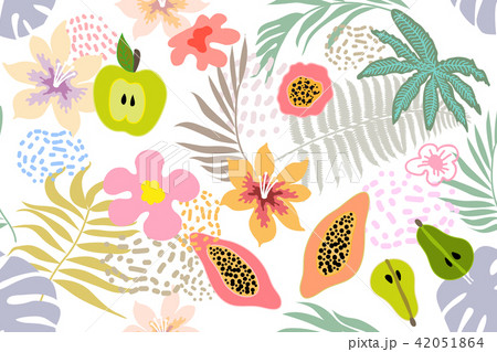 Exotic tropical garden. Wide print. Exotic tropical garden. Wide print. 42051864