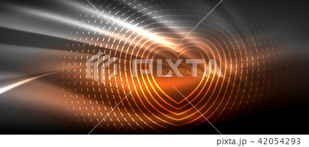 Neon glowing wave, magic energy and light motion background. Wallpaper template, hi-tech future 42054293