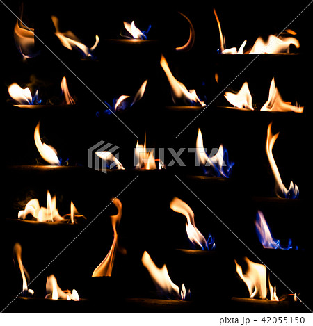 Fire flames collection on black background Fire flames collection on black background 42055150