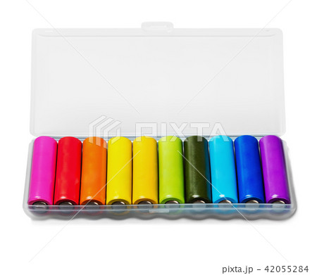 different color alkaline batteries or rechargeable batteries 42055284