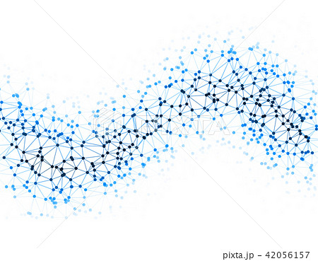 The dots are connected by lines in the form of a wave. Abstract vector illustration on the topic of 42056157