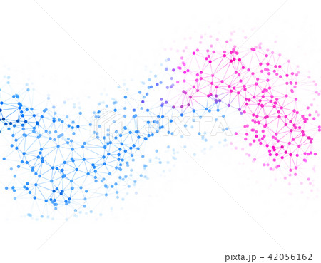 The dots are connected by lines in the form of a wave. Abstract illustration on the topic of large 42056162