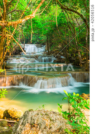 Huay Mae Kamin waterfall at National Park in Thailand 42056516