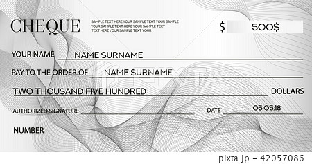 Cheque (Check template), Chequebook, Blank 42057086