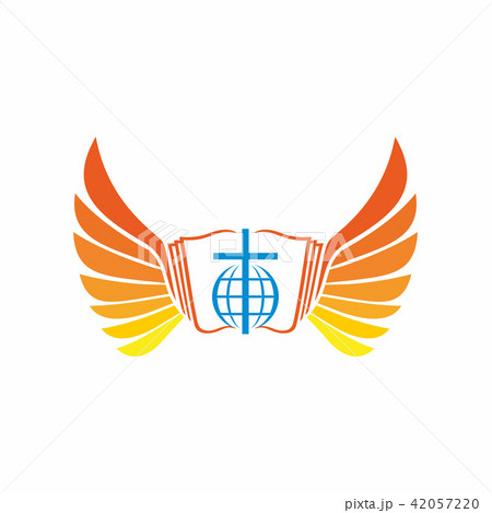 Church logo. Bible, cross, globe and the world 42057220