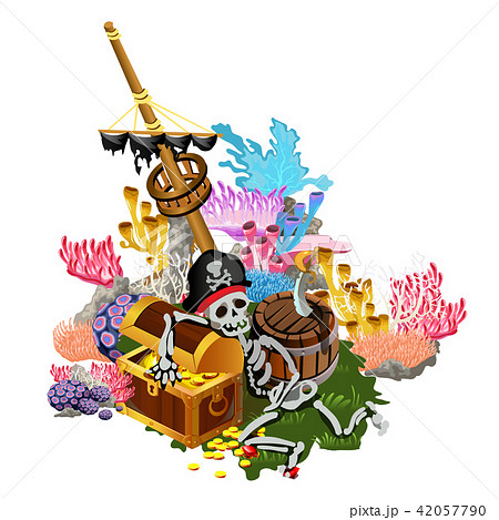 Ship after shipwreck is overgrown with colorful polyps and corals on the seabed. The skeleton of 42057790