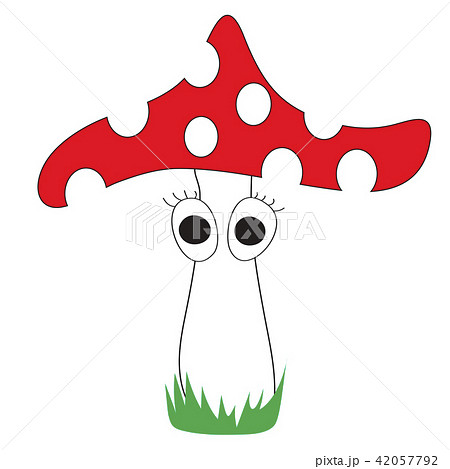 childlish drawing fly agaric with eyes 42057792