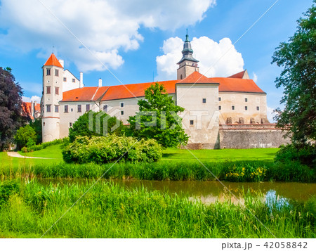Telc Castle. View from castle park, Czech Republic. Telc Castle. View from castle park, Czech Republic. 42058842