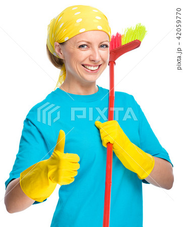 Young woman as a cleaning maid 42059770