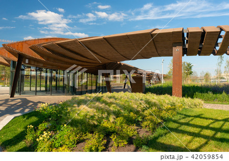 Tufeleva roscha architecture park in Moscow. Summer day at landscape park walk 42059854