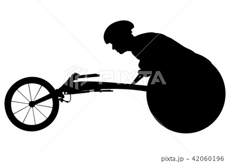 athlete racer on wheelchair 42060196