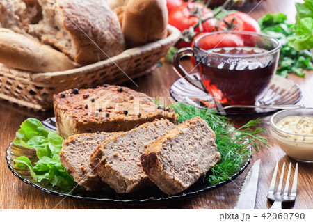 Homemade delicious meat pate with chicken liver Homemade delicious meat pate with chicken liver 42060790