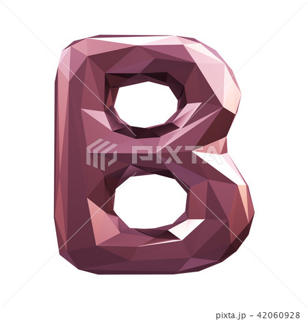 Capital latin letter B in low poly style isolated on white background Capital latin letter B in low poly style isolated on white background 42060928