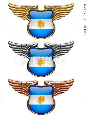 Award signs with wings and Argentina flag 42062649