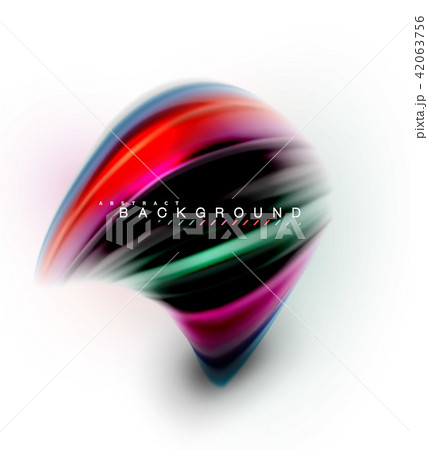Fluid liquid mixing colors concept on light grey background, wave and swirl curve flow line, trendy 42063756