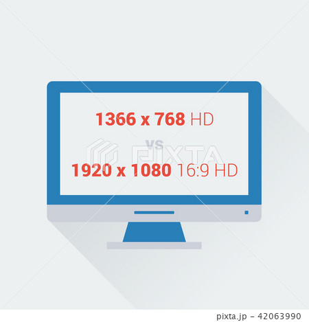 flat icon of monitor 42063990