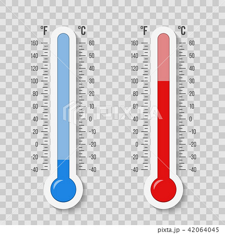 Creative vector illustration of celsius, fahrenheit meteorology thermometers scale isolated on 42064045