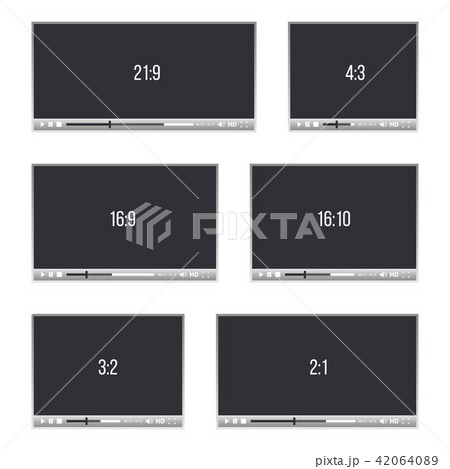 Creative vector illustration of web players for video, audio isolated on transparent background. Art 42064089