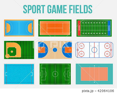 Creative vector illustration of sport game fields marking isolated on background. Graphic element 42064106