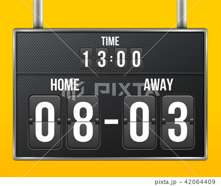 Creative vector illustration of soccer, football mechanical scoreboard isolated on transparent 42064409