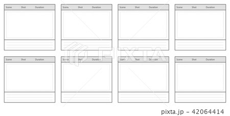 Creative vector illustration of professional film storyboard mockup isolated on transparent Creative vector illustration of professional film storyboard mockup isolated on transparent 42064414
