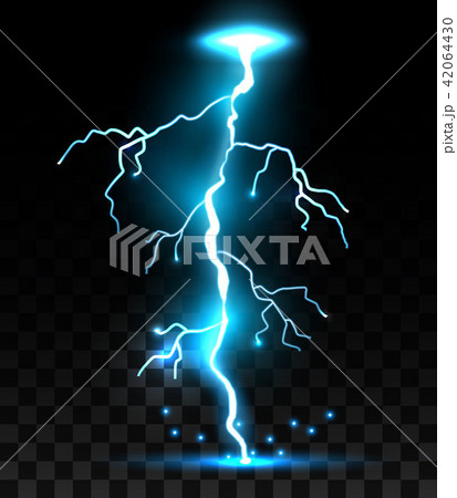 Creative vector illustration of realistic lightnings set isolated on transparent background. Art Creative vector illustration of realistic lightnings set isolated on transparent background. Art 42064430